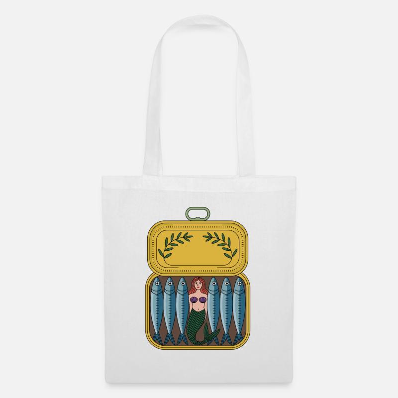 Meerjungfrau im Lunchbox-Design - Stoffbeutel - Weiß