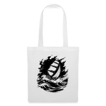 Illustration artistique de voile marin - Sac en tissu - blanc - Devant