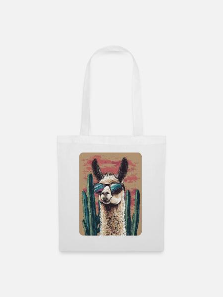 Lama - Stoffbeutel - Weiß