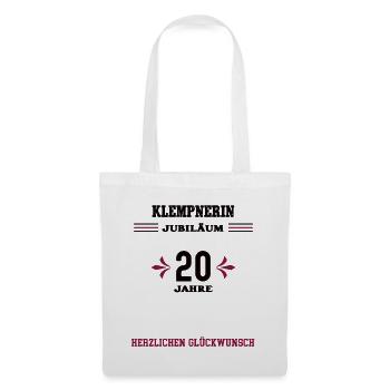 Klempnerin 20 Jahre Jubiläum 20. Jubi Klempnerei - Stoffbeutel - Weiß - Vorne
