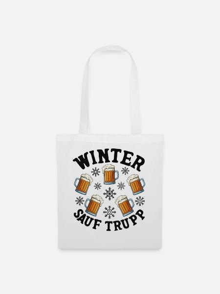 Winter Sauf Trupp - Stoffbeutel - Weiß