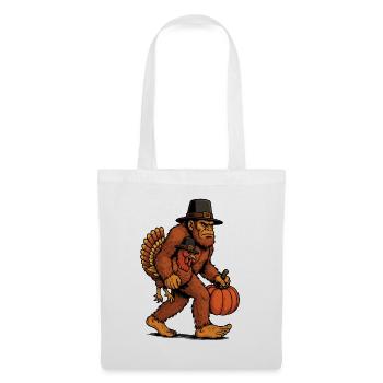 Bigfoot portant de la dinde Thanksgiving humour - Sac en tissu - blanc - Devant