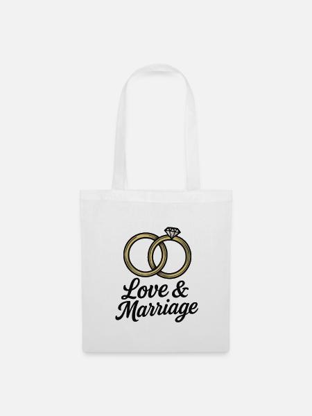 Liebe & Ehe Trauringe - Liebe & Ehe - Stoffbeutel - Weiß
