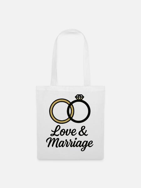 Liebe & Ehe Trauringe - Liebe & Ehe - Stoffbeutel - Weiß