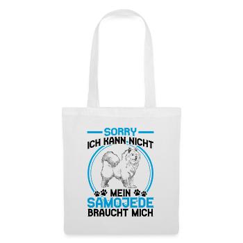 Samojede braucht mich Schlittenhund - Stoffbeutel - Weiß - Vorne