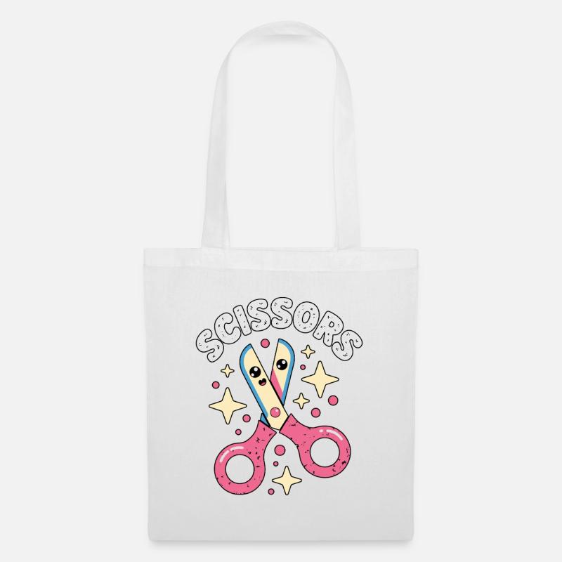 Ciseaux Pierre Papier Kawaii Ciseaux - Sac en tissu - blanc