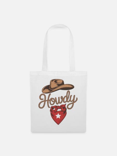 Howdy Cowboy - Western Rope Design - Stoffbeutel - Weiß