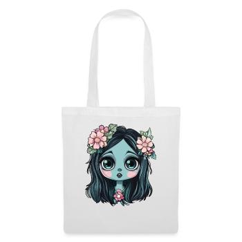 Blue flower girl with crown - Tote Bag - white - Front