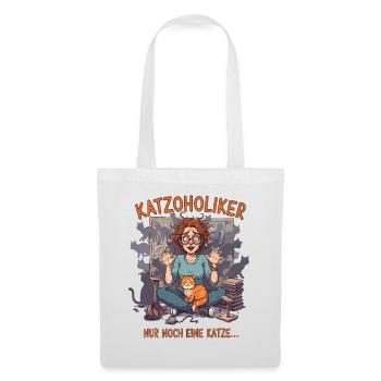 Katzoholiker Nur noch eine Katze - Lustiger Spruch - Tote Bag - white - Front