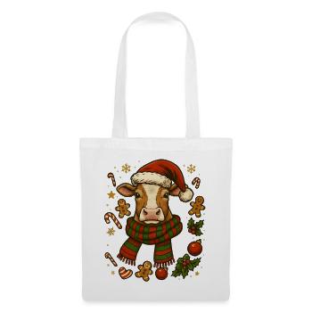 Cow at Christmas - Tote Bag - white - Front