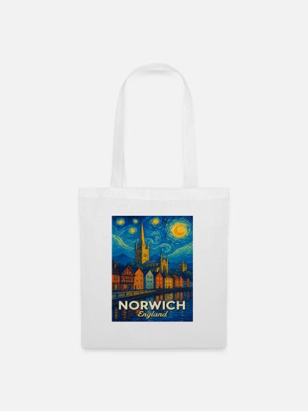 Norwich England - Stoffbeutel - Weiß