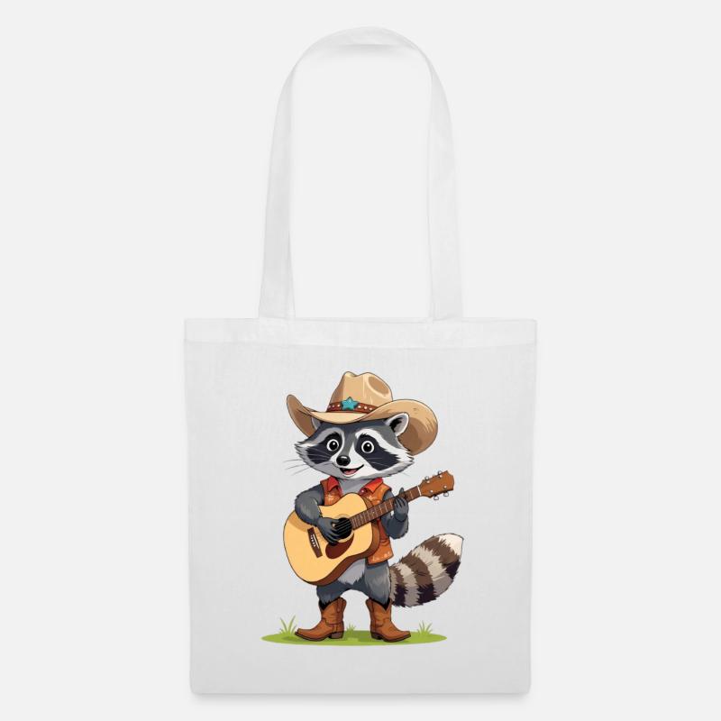 Waschbär Ranchero - Stoffbeutel - Weiß