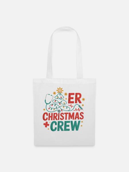ER Weihnachts Crew - Stoffbeutel - Weiß