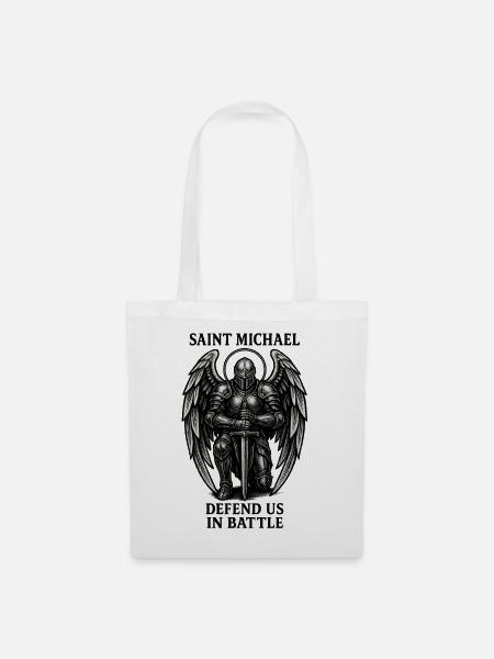 Sankt Michael Ritter des Lichts - Stoffbeutel - Weiß