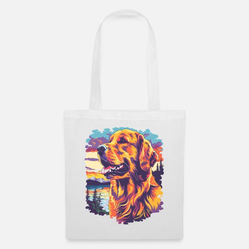 Colored dog in sunset - Tote Bag - white