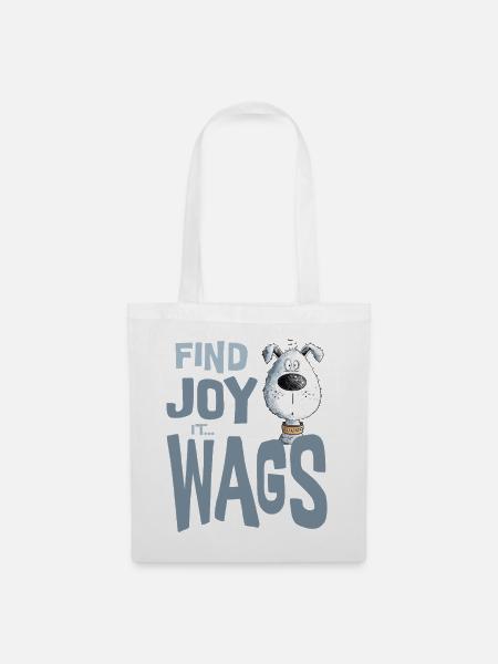 Find Joy It Wags Hund - Stoffbeutel - Weiß