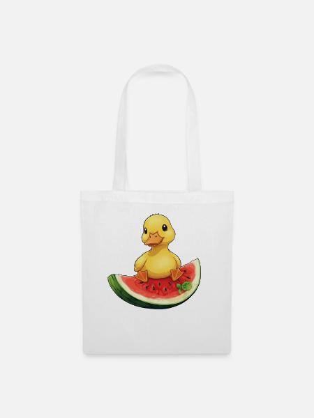 Entspanntes Sommerdesign mit Wassermelone Frucht - Stoffbeutel - Weiß