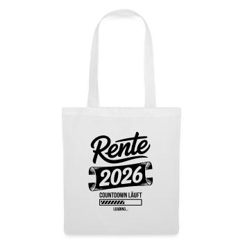 Rente 2026 Countdown Grafik - Stoffbeutel - Weiß - Vorne