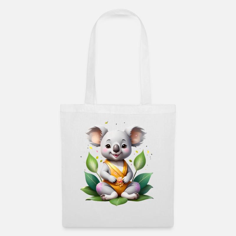 Kleiner Koala im Blätterkreis - Stoffbeutel - Weiß