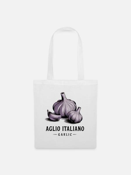 Aglio Italiano – Knoblauch - Stoffbeutel - Weiß