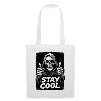 Stay Cool Sensenmann Totenkopf - Stoffbeutel - Weiß - Vorne
