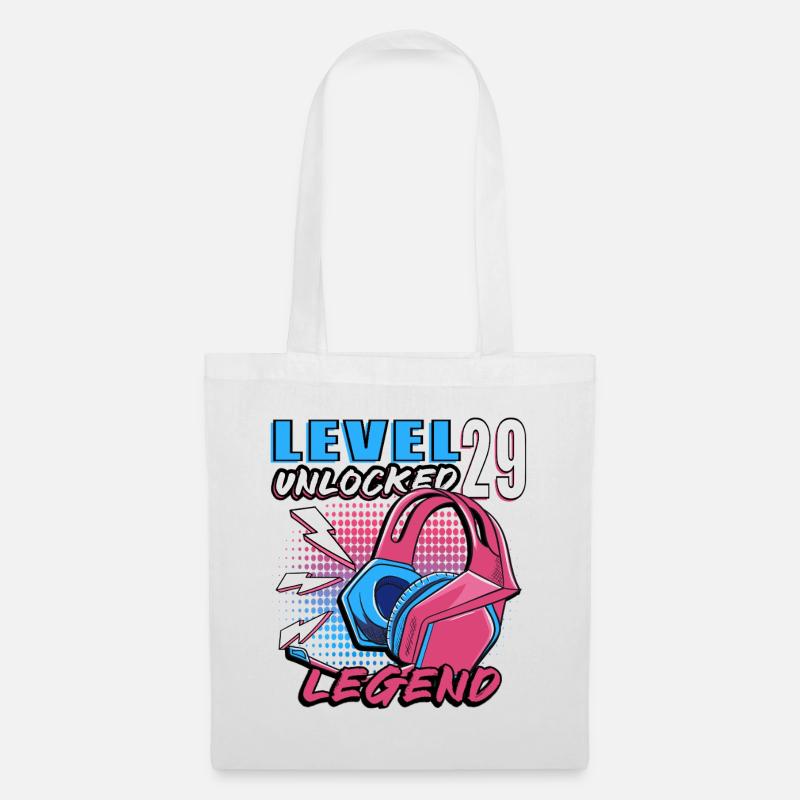 Level 29 Legende Neon Kopfhörer - Stoffbeutel - Weiß