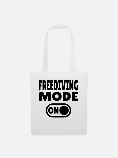 Freediving Mode ON - Taucher - Stoffbeutel - Weiß