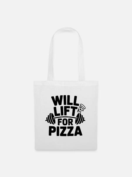 Will Lift for Pizza - Stoffbeutel - Weiß