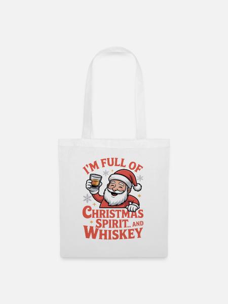 Weihnachts-Whiskey-Weihnachtsgeist - Stoffbeutel - Weiß