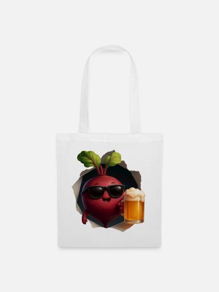 Rote Beete Bier - Stoffbeutel - Weiß