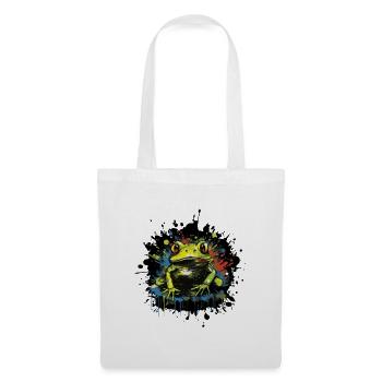 Farbklecks Frosch Neon Stil - Stoffbeutel - Weiß - Vorne