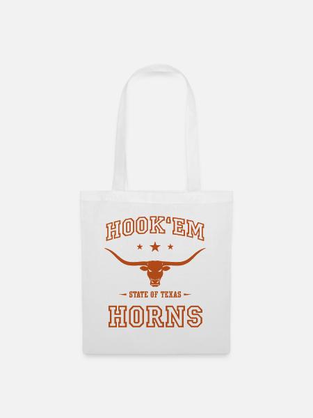 Hook'em Horns Texas Longhorns - Stoffbeutel - Weiß