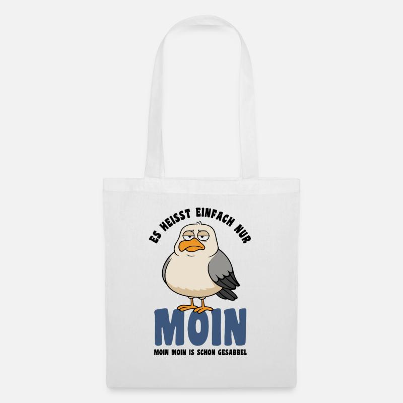 Möwe - Es heißt einfach nur Moin - Spruch - Stoffbeutel - Weiß