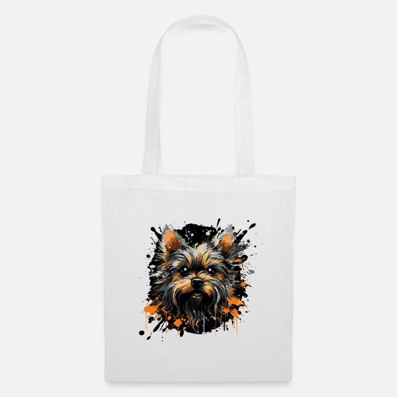 Yorkshire Terrier Splatter - Stoffbeutel - Weiß