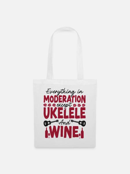 Hawaiian Ukulele Uke Wine - Stoffbeutel - Weiß