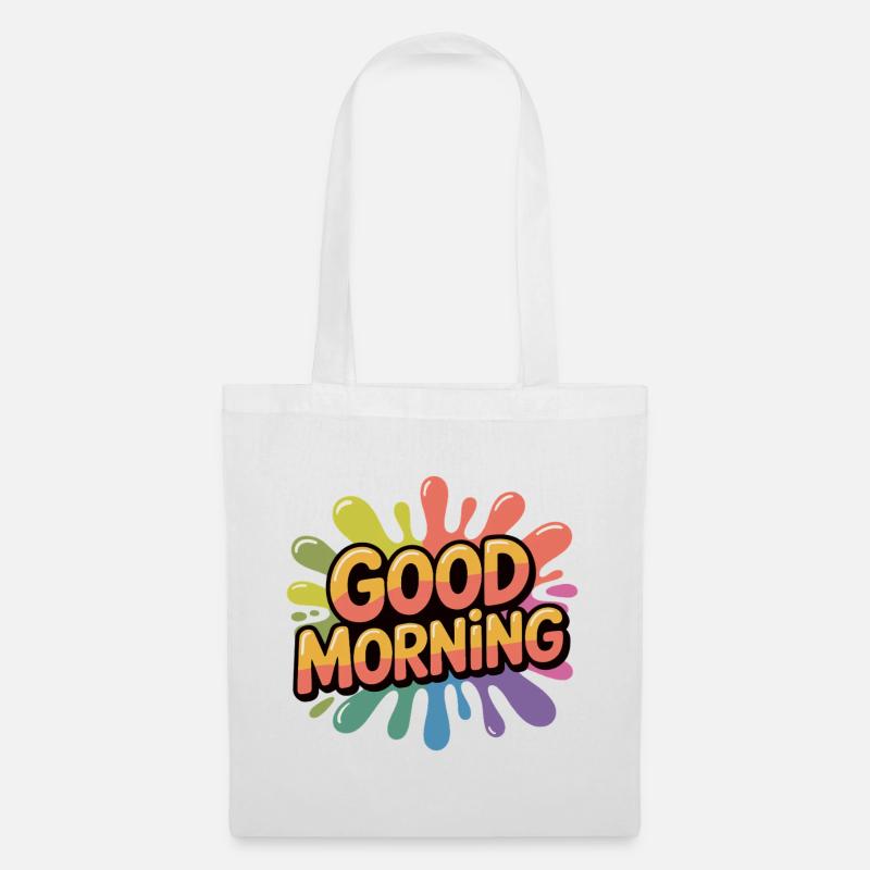 Guten Morgen Regenbogenspritzer - Stoffbeutel - Weiß