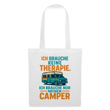 slogan camping Camping, j’ai besoin de mon camping-car - Sac en tissu - blanc - Devant