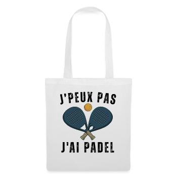 Je peux pas j ai padel - Sac en tissu - blanc - Devant