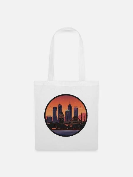 Istanbul Abendstimmung Skyline - Stoffbeutel - Weiß
