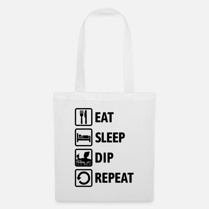 Eat Sleep Dip Repeat - Eisbaden - Winterbaden - Stoffbeutel - Weiß