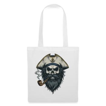 Kapitän Totenkopf Seemann Nautik Meer See Boot - Stoffbeutel - Weiß - Vorne