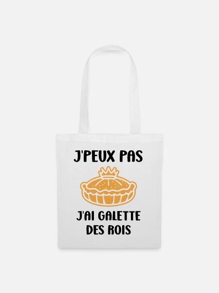 Humor galette des rois - Stoffbeutel - Weiß