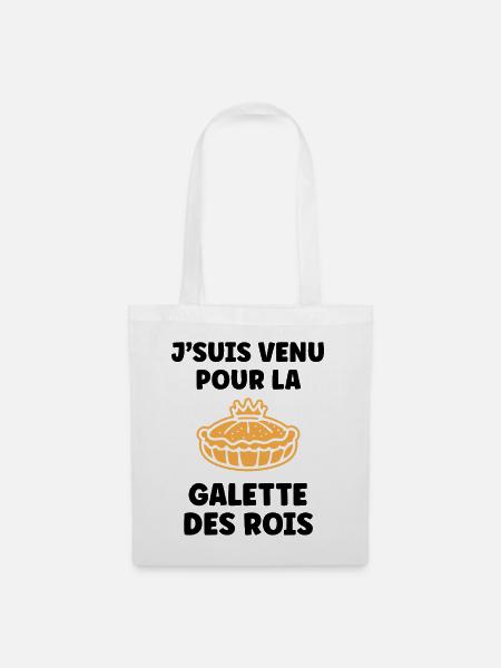 Humor galette des rois - Stoffbeutel - Weiß