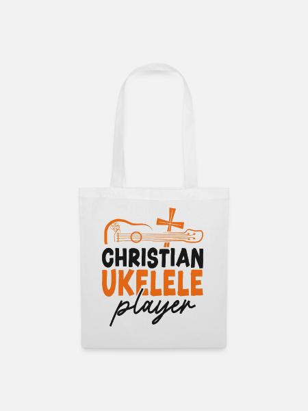 Hawaiian Ukulele Uke Christian - Stoffbeutel - Weiß