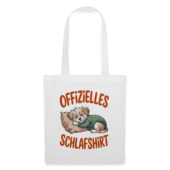 Official Sleep Shirt Cute Puppy Dog - Tote Bag - white - Front