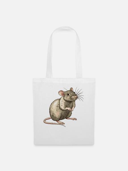 Ratten Ratte - Stoffbeutel - Weiß