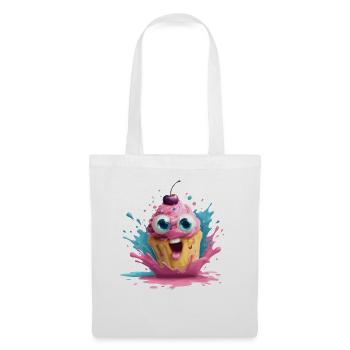 Colorful cupcake with face - Tote Bag - white - Front