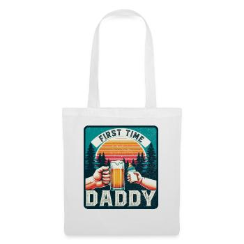 Papa pour la première fois, futur papa, futur père - Sac en tissu - blanc - Devant
