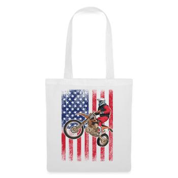 Drapeau américain du vélo de cross, - Sac en tissu - blanc - Devant