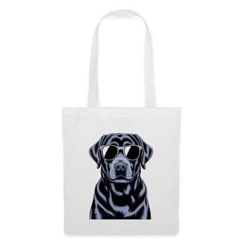 Schwarzer Labrador  - Stoffbeutel - Weiß - Vorne